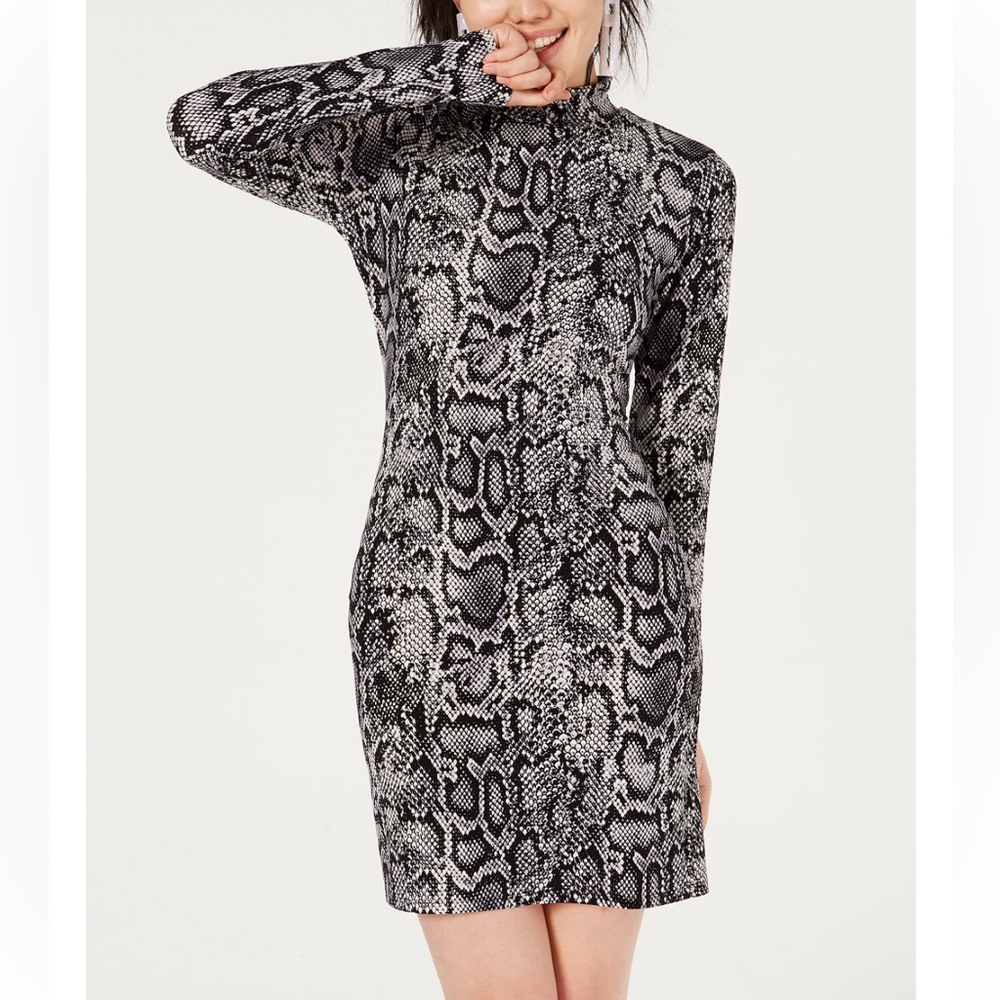 Mock-Neck Python Print Dress - Picture 4 of 4